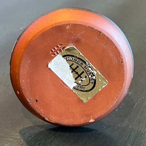 Honor Hussey Butley Pottery Blue White Floral Design Candle Holder - Picture 4 of 5